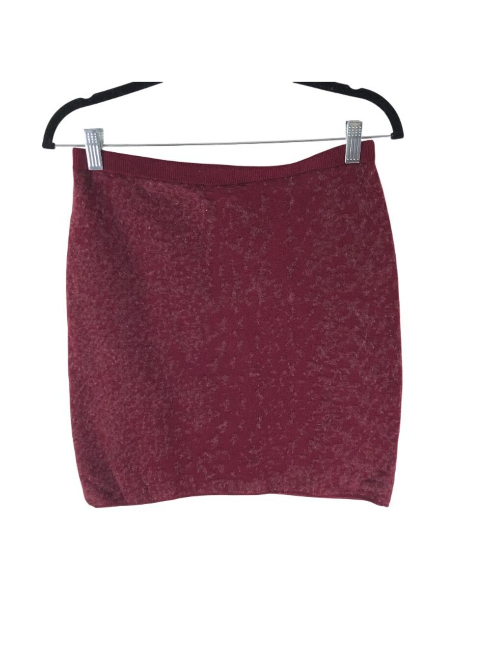 Eileen Fisher Size S Petite Womens Red Textured Knit Skirt Merino Wool Blend